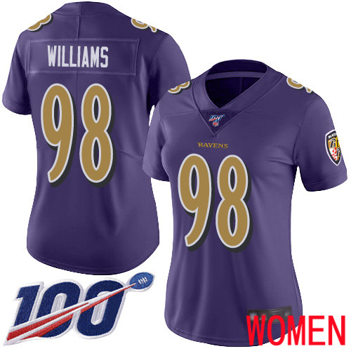 Baltimore Ravens Limited Purple Women Brandon Williams Jersey NFL Football #98 100th Season Rush Vapor Untouchable->women nfl jersey->Women Jersey